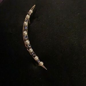 Sapphire and pearl moon pendant